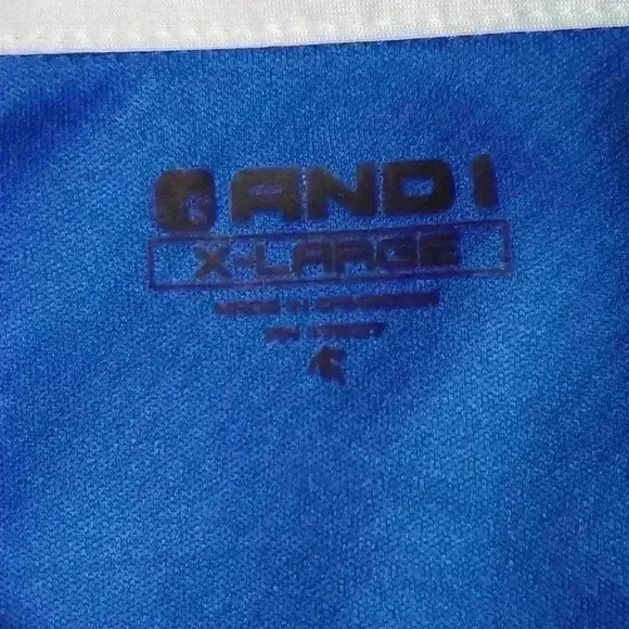 Men's AND1 Blue Ombre Basketball Player Athletic Golf Polo Shirt sz XL - Picture 7 of 9